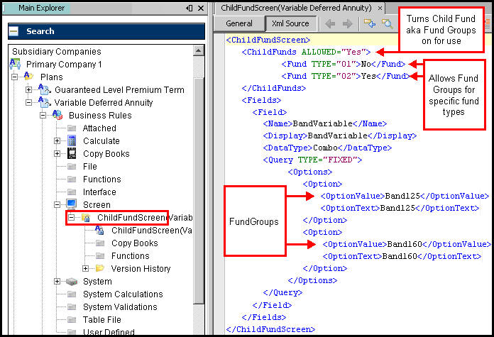 ChildFundScreen Business Rule
