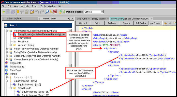 Policy screen XML