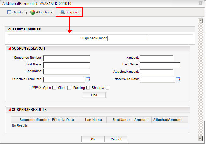 OIPA Suspense detail in an activity
