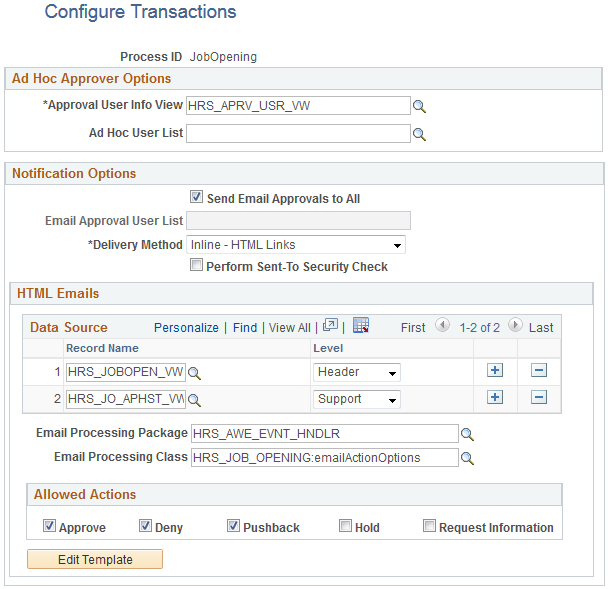 Configure Transactions page (1 of 2)