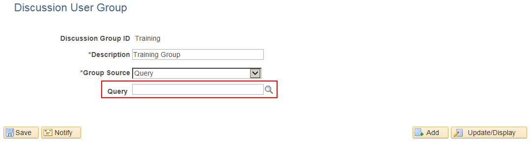 Discussion User Group Query Page