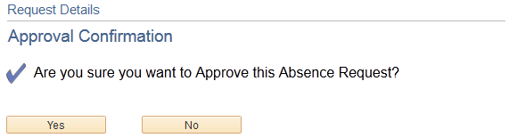 Approval Confirmation page