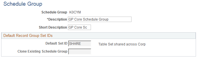 Schedule Group page