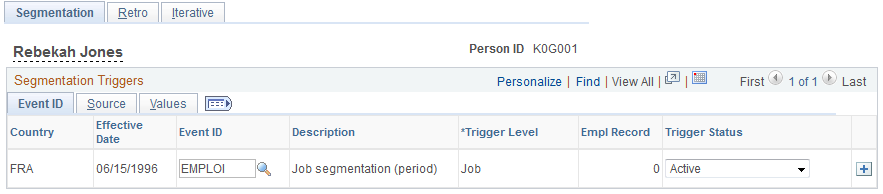 Segmentation page - Event ID tab