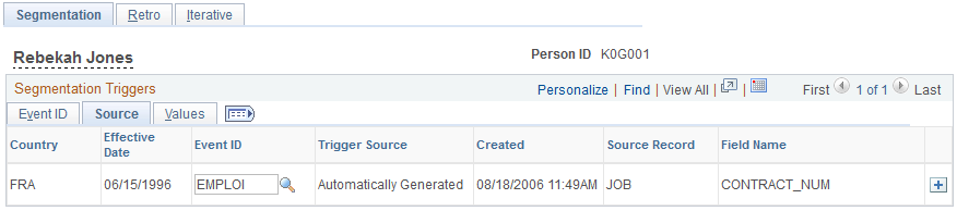 Segmentation page - Source tab