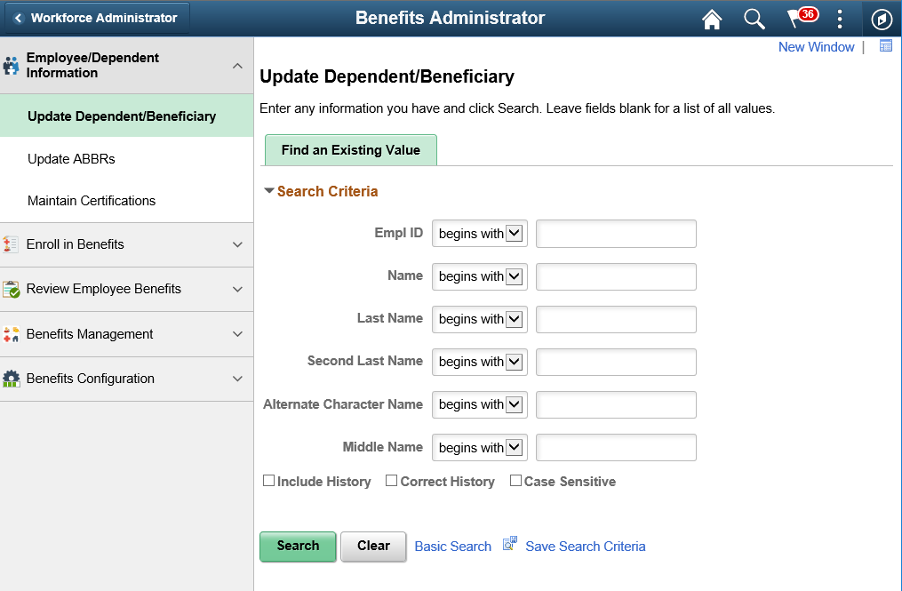 (Tablet) Benefits Administrator application start page