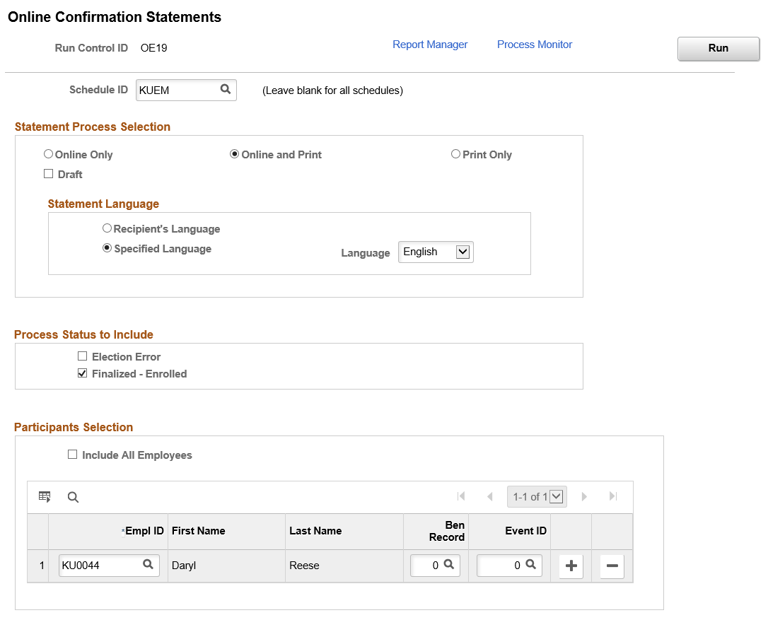 Online Confirmation Statements page