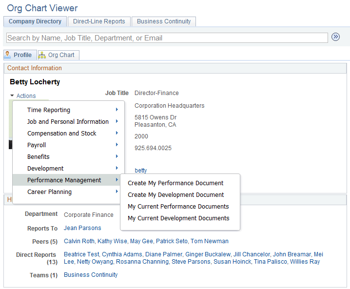Accessing Performance Management Related Actions as an Employee