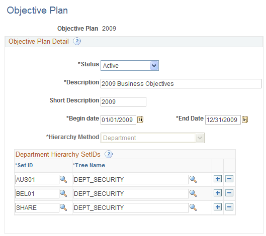 Objective Plan Page