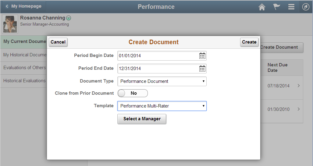 Create Document page (Performance)