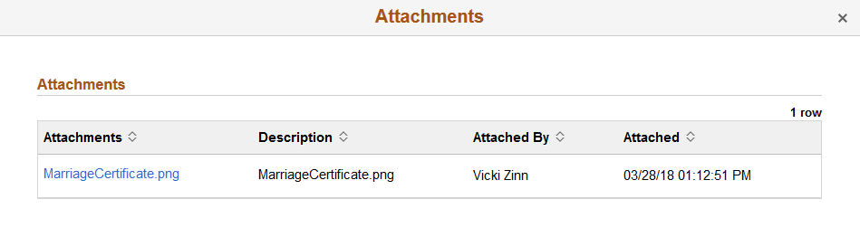 Attachments page