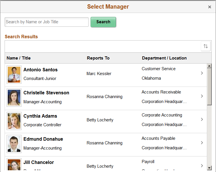 (Tablet) Select Manager page