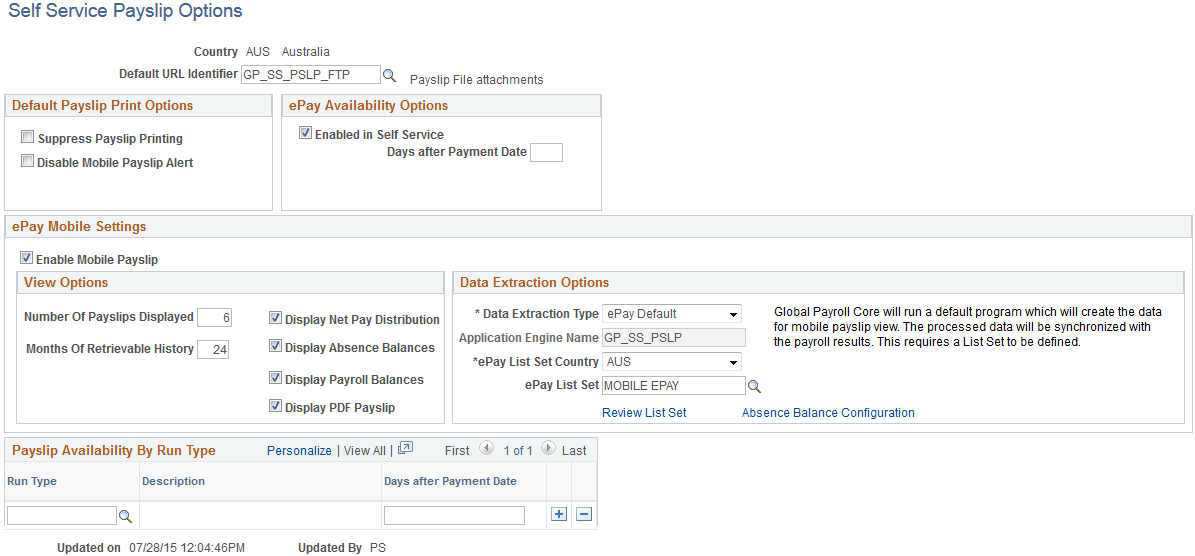 Setting Up View Payslip