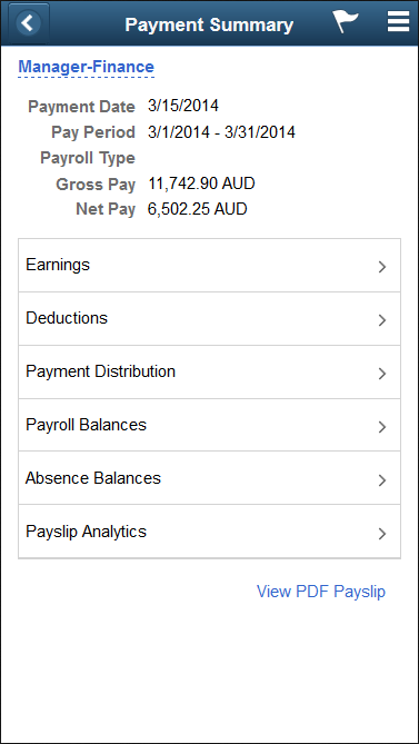 (Smartphone) Payment Summary page