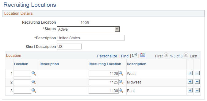 Recruiting Locations page