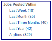 Jobs Posted Within facet