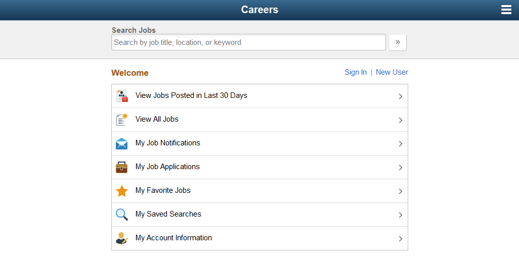 Careers page when an applicant is not signed in (fluid)
