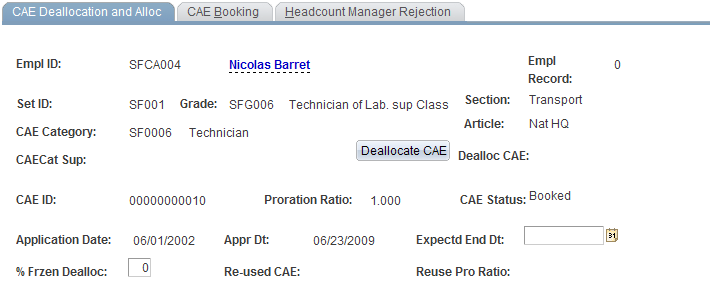 CAE Deallocation and Alloc page
