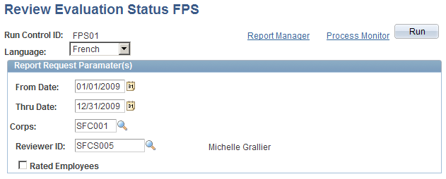 Review Evaluation Status FPS page