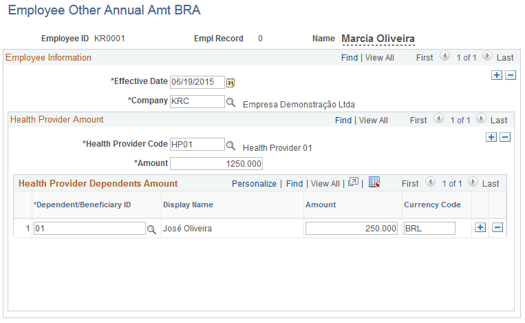 Employee Other Annual Amt BRA page