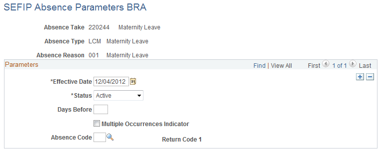 SEFIP Absence Parameters BRA page