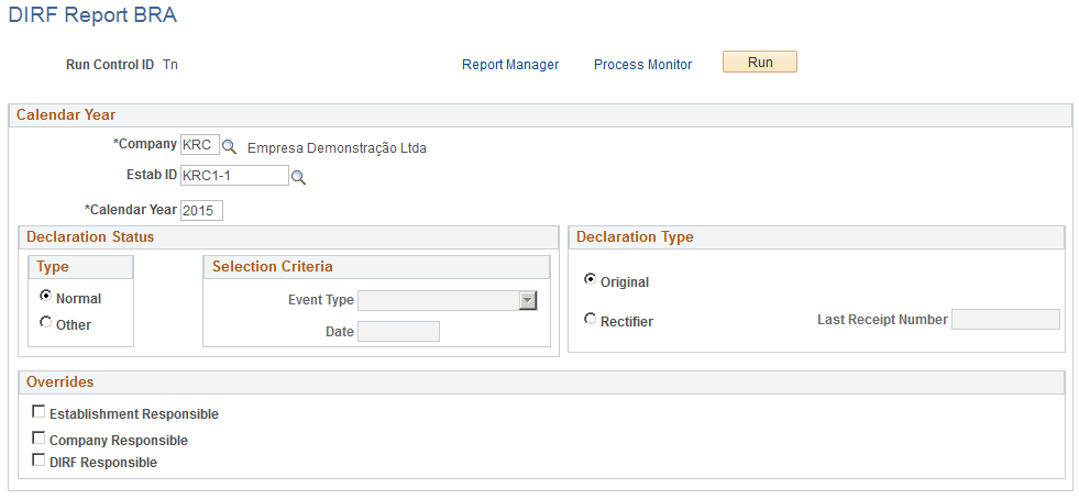 DIRF Report BRA page