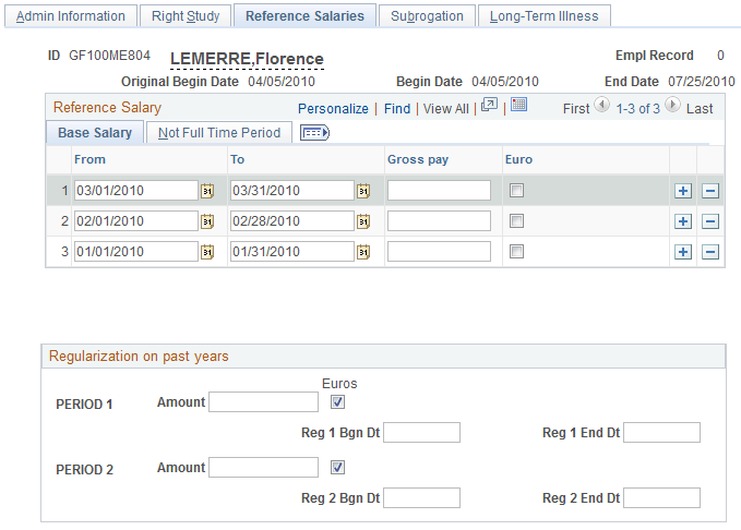Update Ill/Mat Certifs FRA - Reference Salaries page: Base Salary tab