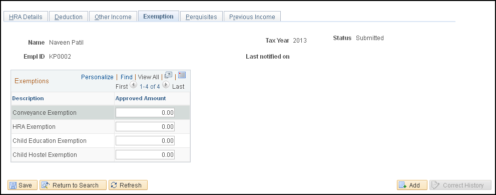 Exemption page
