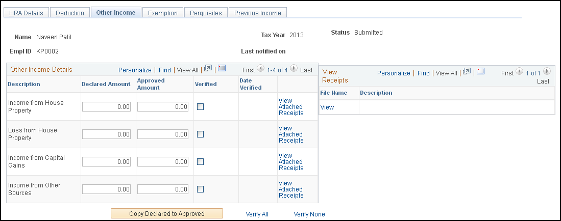 Other Income page