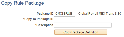 Copy Rule Package page