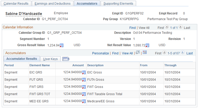 Results by Calendar - Accumulators page