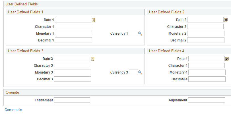 Absence Event Input Detail page (2 of 2)