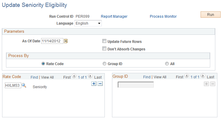 Update Seniority Eligibility page