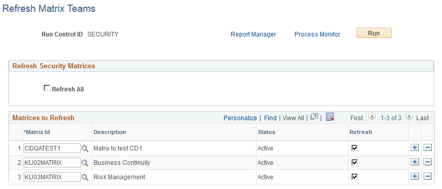 Refresh Matrix Teams page