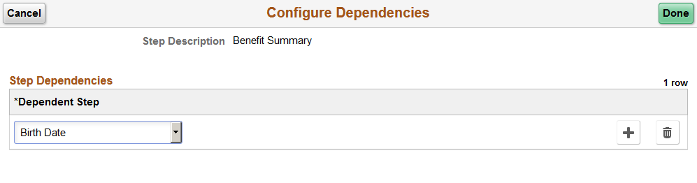Configure Dependencies page