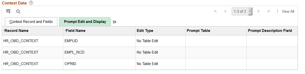 Categories - Context page showing the Prompt Edit and Display tab