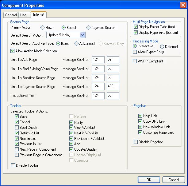 Notify button enabled in the Component Properties dialog box of the component implementing the HR Notifications feature