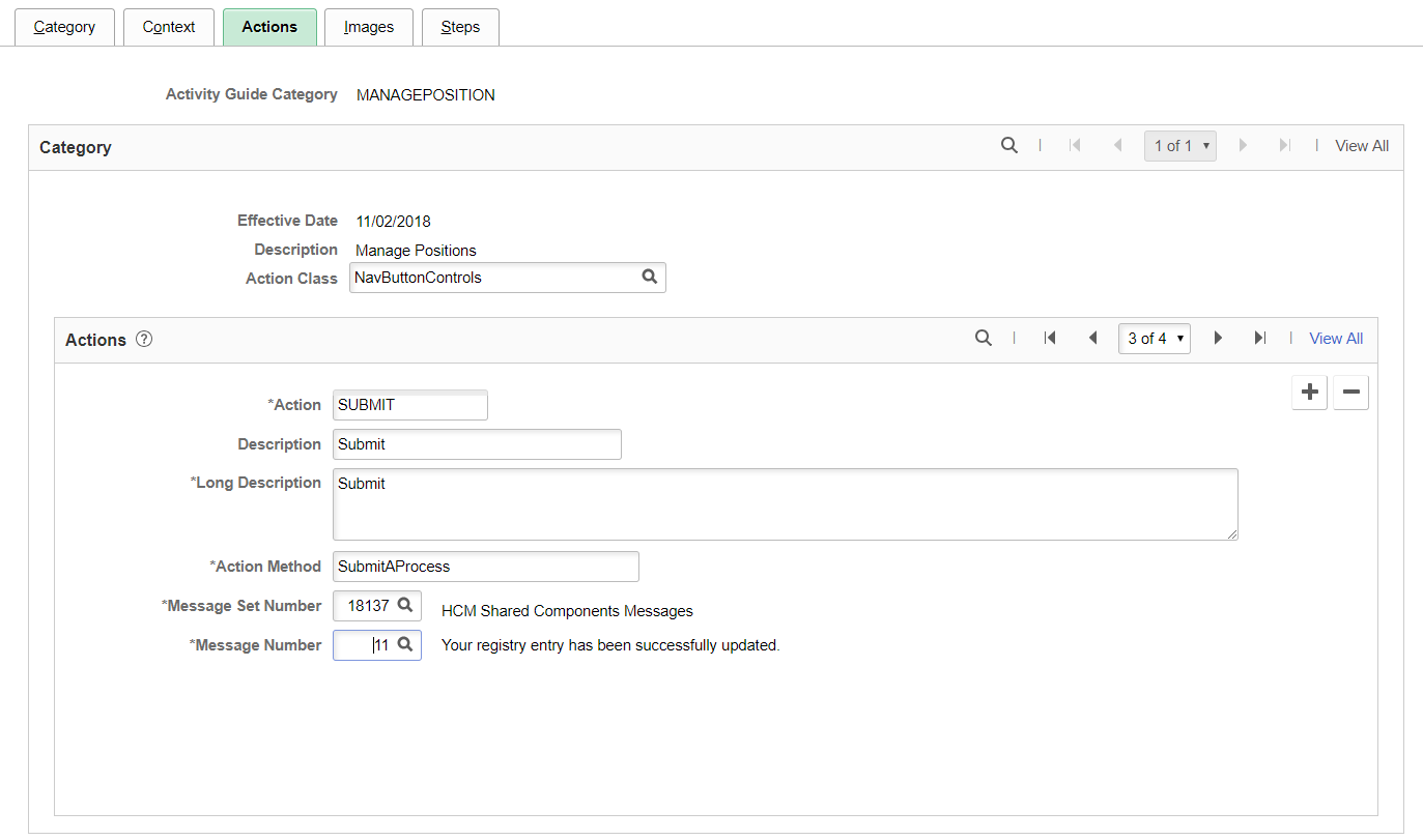 Categories - Actions for Single Component