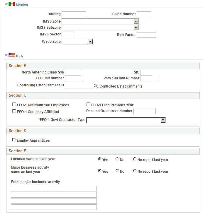 Establishment Address page (3 of 4)