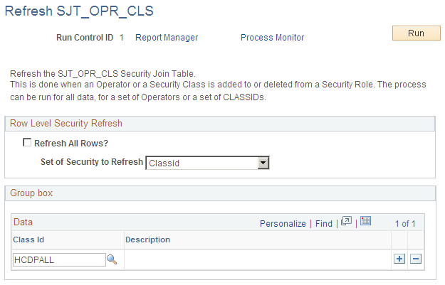 Refresh SJT_OPR_CLS page
