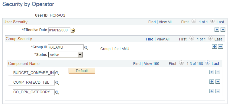 Security by Operator page