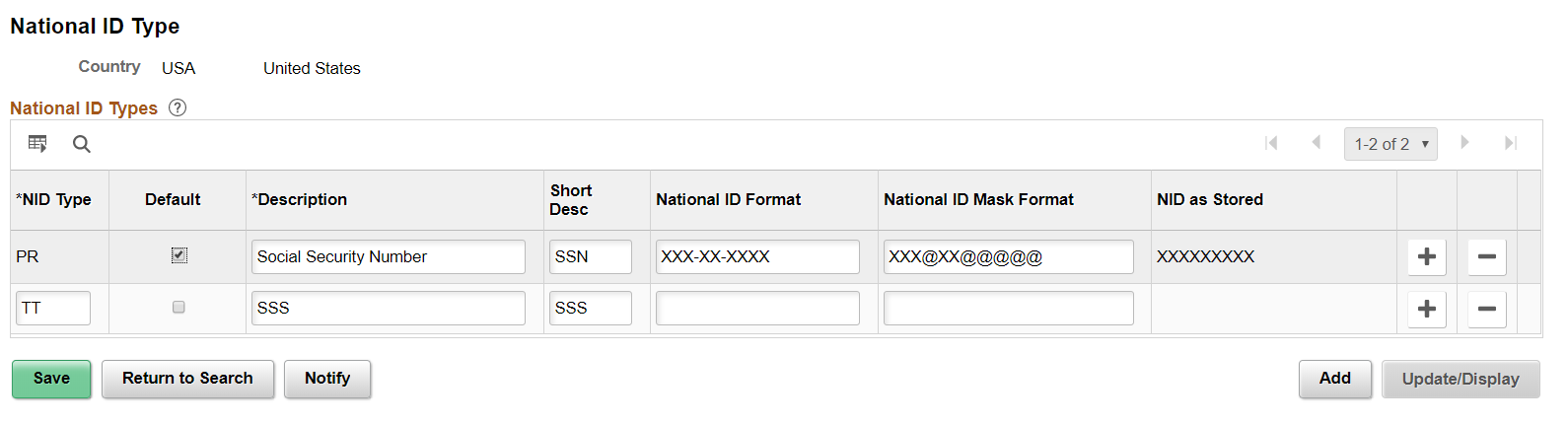 National ID Type Page