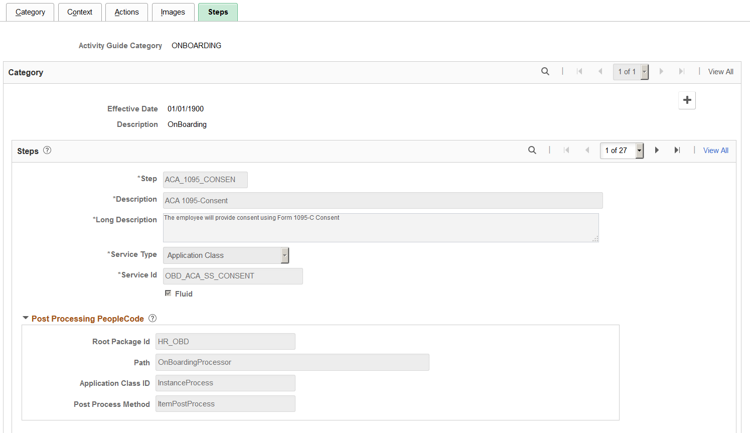 Categories - Steps page (1 of 3)