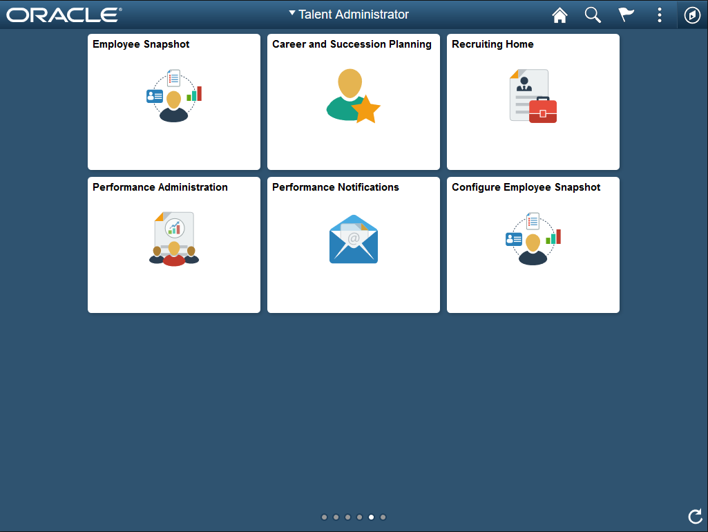 (Tablet) Talent Administrator home page