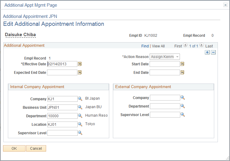 Edit Additional Appointment Information page