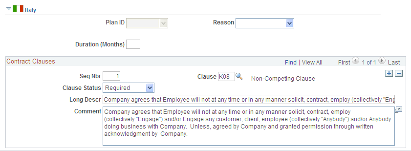 Contract Type/Clauses page (3 of 3)