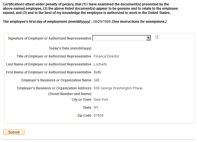 Employment Eligibility Verification page, Section 2 (3 of 3)