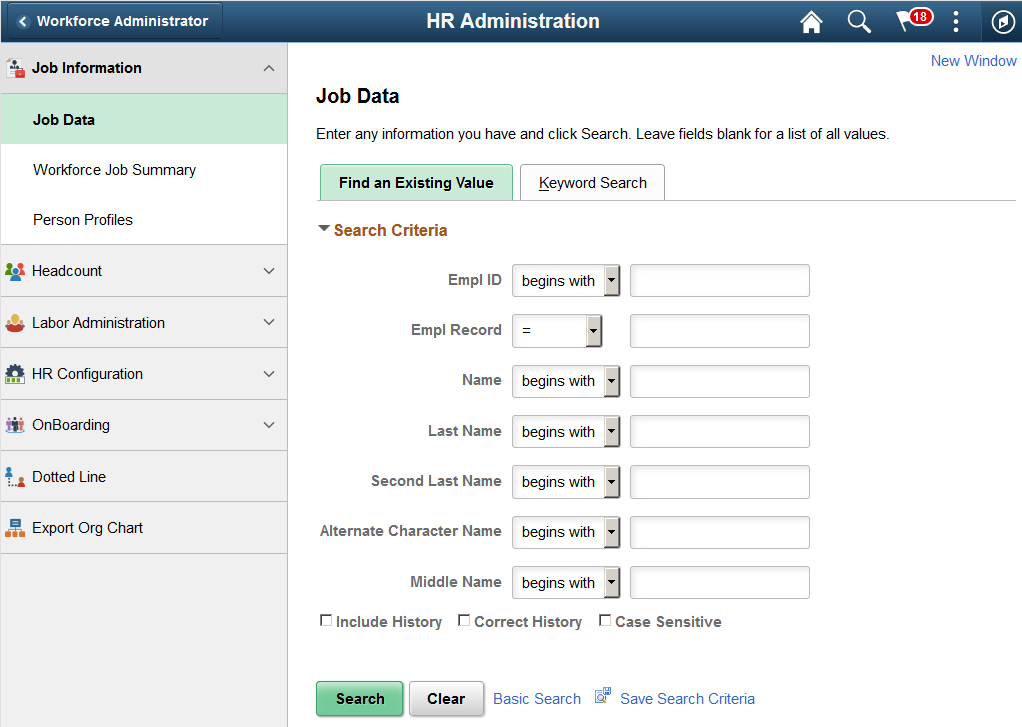 (Tablet) HR Administration application start page