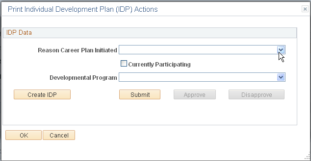 Print Individual Development Plan (IDP) Actions page