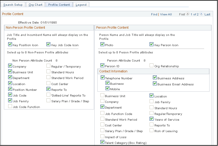 Succession 360Â° Setup - Profile Content page (1 of 2)